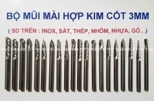 Bộ mũi mài hợp kim cốt 3mm