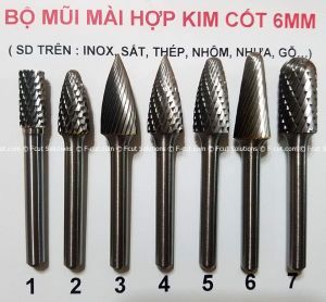 Bộ mũi mài hợp kim cốt 6mm